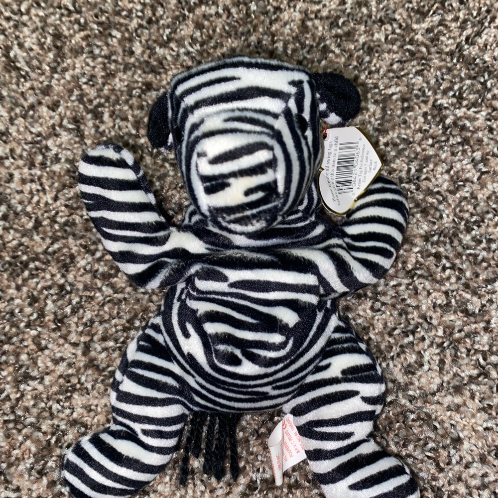TY Zebra Striped Plush Toy